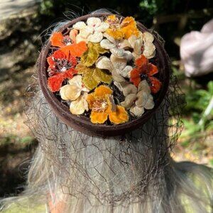 Vintage Floral Fascinator with Veil